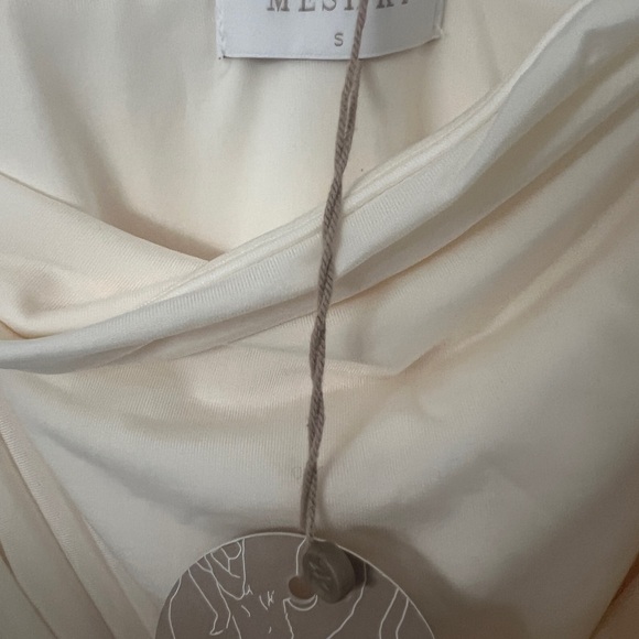 Meshki - Slinky Off Shoulder Mini Dress - Ivory - Picture 6 of 8